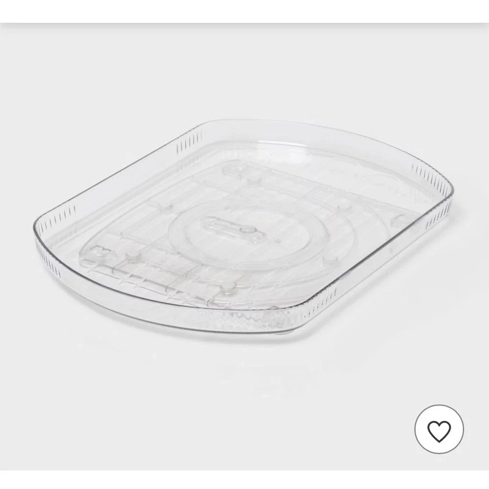 Rectangular Refrigerator Turntable Clear Rotating Lazy Susan Organizer 15.4in
